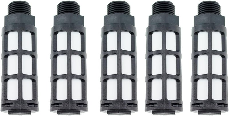 TAODAN 5pcs Plastic Exhaust Air Silencer, 1/2" Air Line Pneumatic Muffler Black Air Compressor Fitting - Image 1